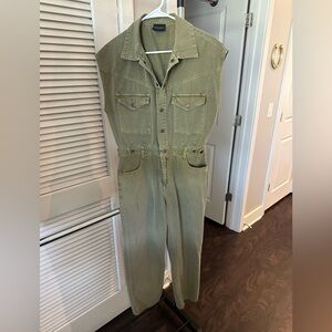 Vici Army Green Denim Jumpsuit - Size M